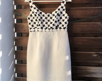 Anna Sui black and white checked vintage  dress S-M