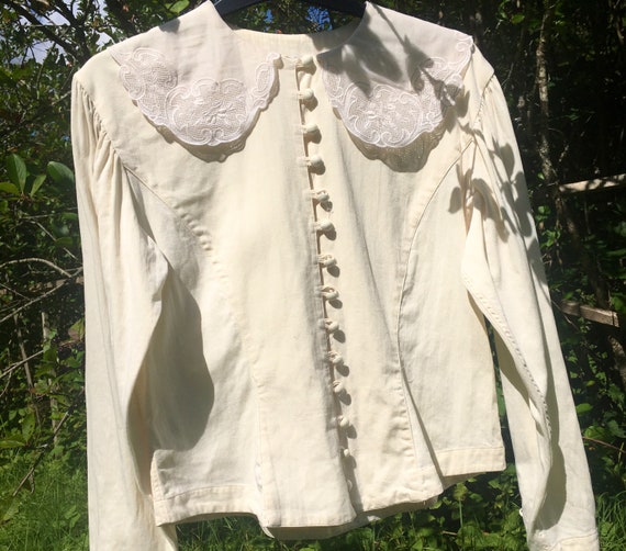 Renato Nucci romantic lace collar white vintage sh