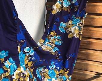 Finnish vintage Kaisu Heikkilä Floral Maxi Dress: 1970s-80s Boho Print