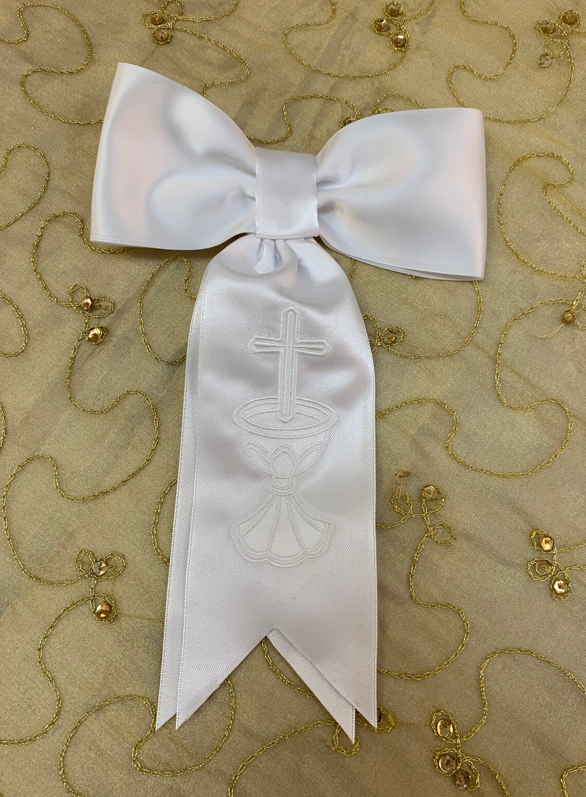 Communion Armband With Embroidered Chalis Etsy