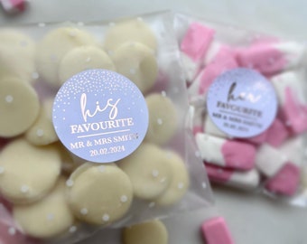 Fill your own Wedding Favours // His & Her Favourite // Gold Foiled Wedding Sweets // Love is Sweet // Wedding Favours