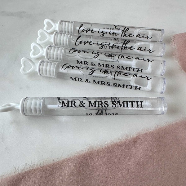 Wedding Bubbles // Love is in the Air // Wedding Favours // White Wedding Bubbles // Personalised Wedding Stickers // Bubble Stickers