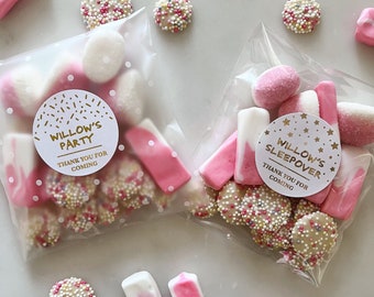 Fill your own Sweet Bags // Birthday Party Favours // Birthday Party Stickers // Gold Foiled Stickers
