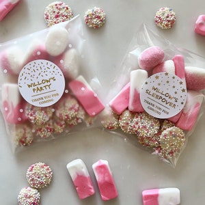 Fill your own Sweet Bags // Birthday Party Favours // Birthday Party Stickers // Gold Foiled Stickers