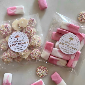 Fill your own Sweet Favours // Baby Shower Favours // Baby Shower Stickers // Gold Foiled Stickers