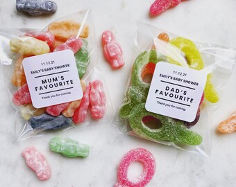 Fill your own Sweet Favours // Mum’s & Dad’s Favourite // Personalised Baby Shower Sweets // Team Boy or Team Girl // Baby Shower