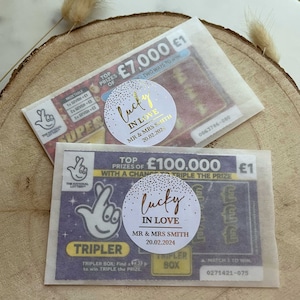 Créez vos propres cadeaux pour les cartes à gratter // Tickets de loto // Cadeaux de mariage personnalisés // Chanceux amoureux // Feuille d'or