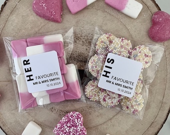 Fill your own Wedding Favours // His & Her Favourite // Personalised Wedding Sweets // Wedding Favours