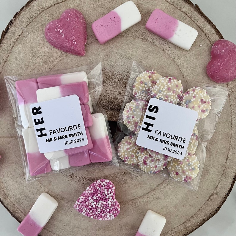 Fill your own Wedding Favours // His & Her Favourite // Personalised Wedding Sweets // Wedding Favours image 1