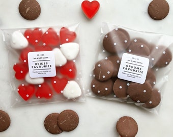 Fill your own Sweet Favours // Polka Dot Bags // His & Her Favourite // Personalised Wedding Sweets // Love is Sweet // Mint to be