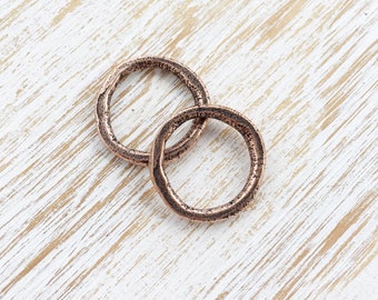 Rustic Copper Connector 21mm / 2pc, Copper Link, Antique Copper Loop, Metal Link, Copper Circle Metal Hoop Jewelry Loop Nunn Designs (A068)
