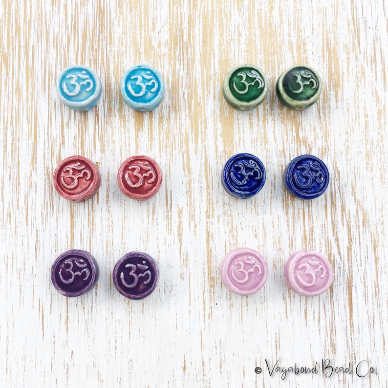 Ohm Bead 10mm / 2pc Yoga Charms Om Beads Mala Beads Yoga Etsy