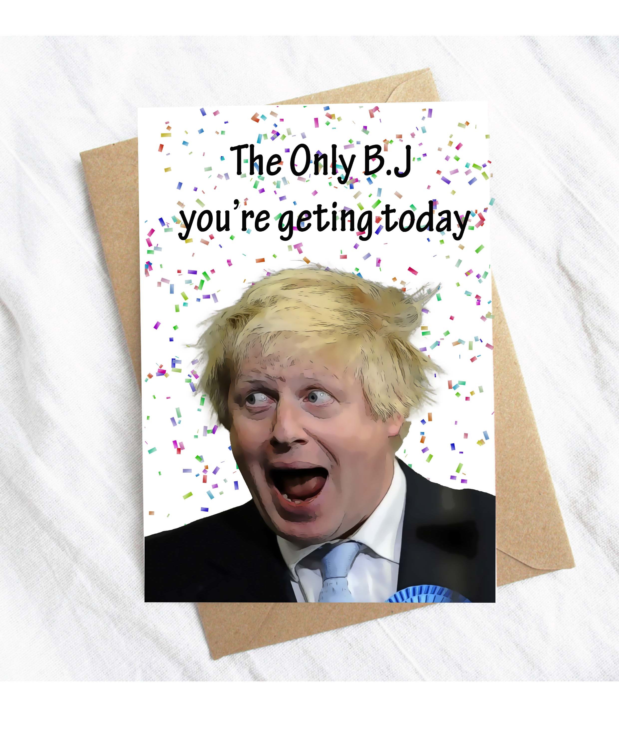 Only B.J Funny Boris Johnson Greeting Card - Etsy