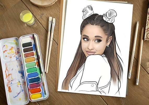 Welp Ariana Grande adult colouring sheet printable download | Etsy IM-36