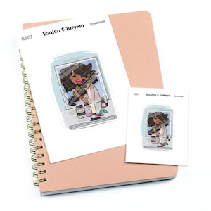 Adesivos grandes/extra grandes para agenda "Nia/Pele morena" - Fique gentil, isso te deixa bonita, L0957/XL0957