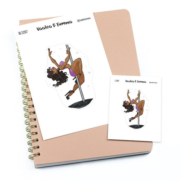Pole dance - Large / Extra large planner stickers "Nia/Brown skin", L1207/XL1207
