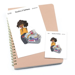 Compras no atacado - Adesivos planner grande/extra grande "Nia/Pele marrom", L1400/XL1400