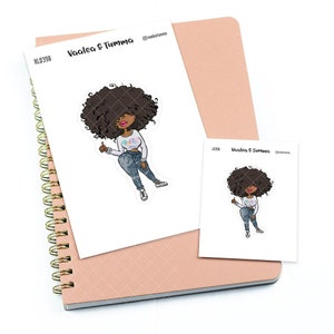 Estou bem - adesivos de planner grandes / extra grandes "Nia/Pele marrom", L0398/XL0398