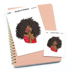 Adesivos de planner grandes / Extra grandes - Fique quieto, adesivos Nia/Pele marrom, L0860/XL0860