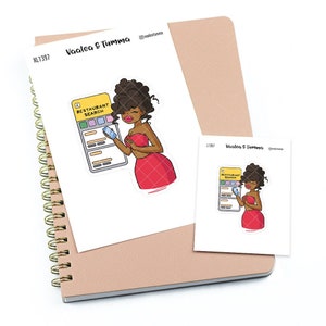Restaurantselectie: grote/extra grote plannerstickers "Nia/Brown skin", L1397/XL1397