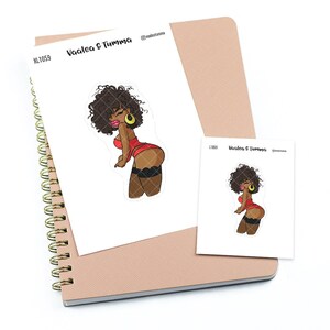 Linda lingerie - Adesivos planner grande/extra grande "Nia/Pele marrom", L1059/XL1059