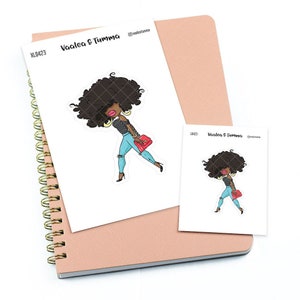 Elegância é a beleza que nunca desaparece - adesivos de planner grandes / extra grandes "Nia/Pele morena", L0423/XL0423