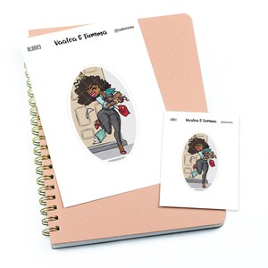I am late - Large / Extra large planner stickers &quot;Nia/Brown skin&quot;, L0803/XL0803