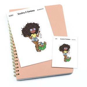 Faire l'épicerie - Grands / Très grands autocollants pour agenda « Nia/Brown skin », L0407/XL0407