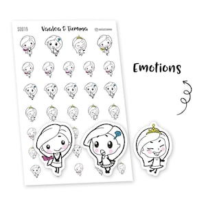 Autocollants de planificateur Piiku - Emotions, S0019, autocollants d'humeur, autocollants kawaii, sentiments