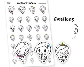 Kawaii Emotionen Planner Aufkleber - Handgezeichnete Stimmungen