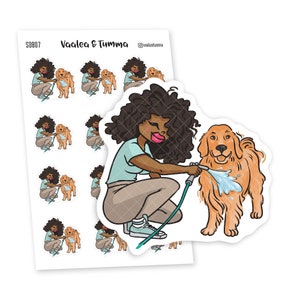 Hund waschen Sticker, Nia - S0807/S0822, Haustier Planer Aufkleber
