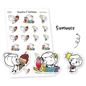 Piiku planner stickers - Zomer, S0034, zonstickers, kawaiistickers