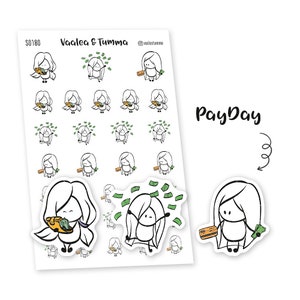 Zahltag Planer Sticker, Ensi - S0180, Budget Sticker, Geld Sticker, Gehalt, Budget Sticker