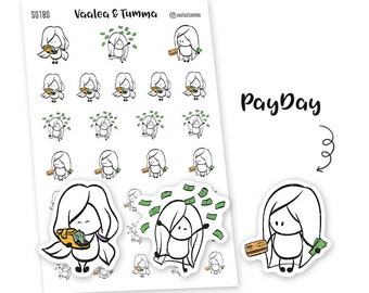 Payday planner stickers, Ensi - S0180, Finance stickers, Money Stickers, Salary, Budget stickers