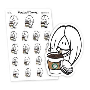 Pegatinas de planificador Ensi - Café favorito, S0107, Pegatinas de café, Pegatinas de bebida, Pero primero café, Pegatinas de taza de café