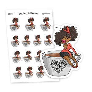 Kaffee besitzt mich Planer Aufkleber, Nia - S0425/S0622, Love Coffee Aufkleber