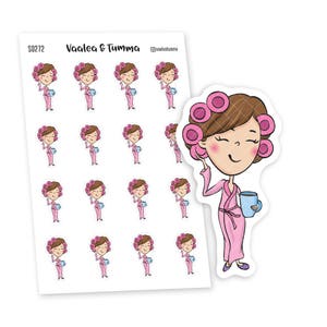 Geluk is een kopje koffie planner stickers, Vaalea - S0271-272, koffie planner stickers, ochtend stickers