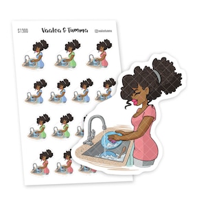 Vaatwasplannerstickers 'Nia': S1300/S1316. Leuke stickers om je te helpen je klusjes te klaren