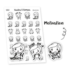 Adesivi Piiku planner - Motivazione, S0057, adesivi motivazionali, adesivo kawaii