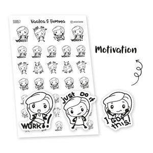 Piiku planner stickers - Motivation, S0057, motivational stickers, kawaii sticker