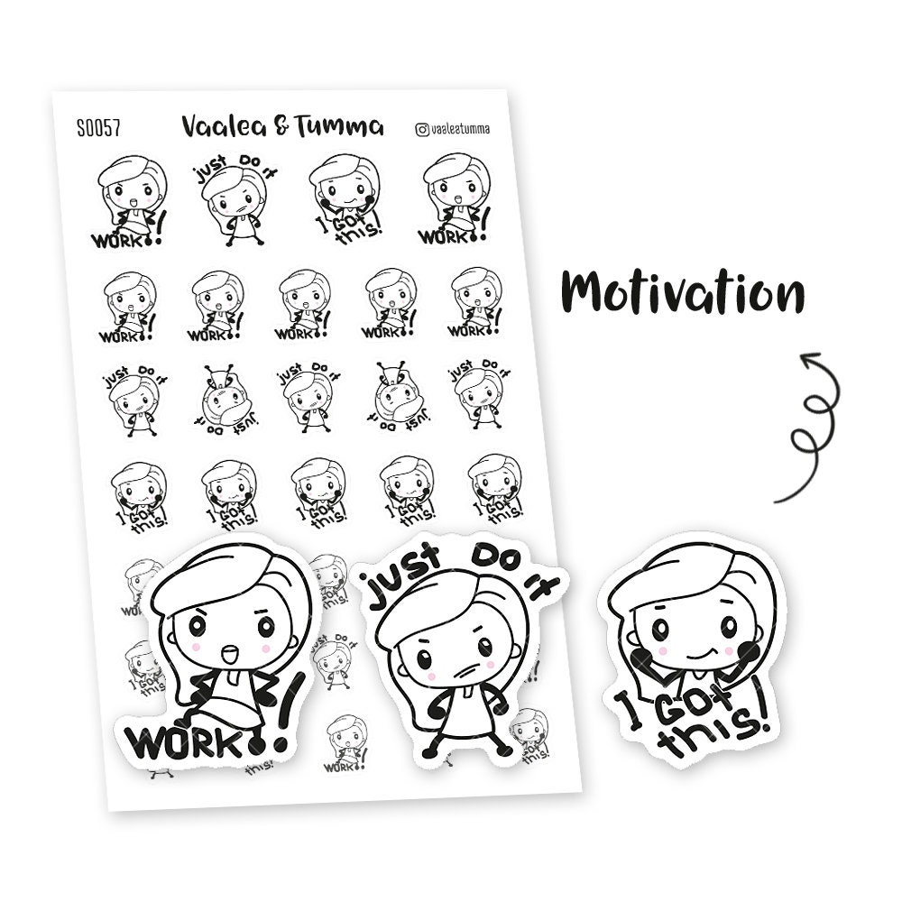 Pikku planner stickers - Motivation, S0057, Erin Condren Life planner…
