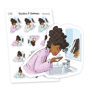 Stickers de l'agenda Morning Ritual, Nia - S1385/S1393, Lavez-vous le visage