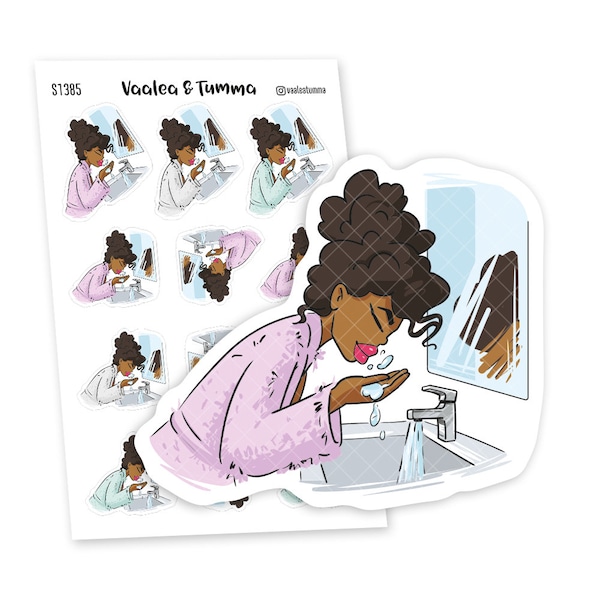 Morning Ritual Planner Stickers, Nia - S1385/S1393, Wash Your Face