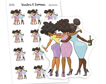 Girlfriends Planner Stickers, Kawaii Hand-Drawn Friendship Stickers