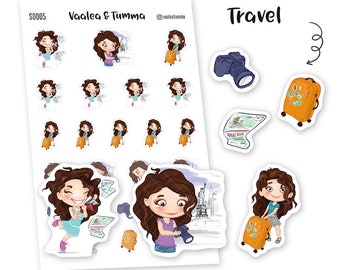 Tumma planner stickers - Reizen, S0005, reisstickers, kawaii stickers, reisstickers