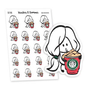 Planner stickers Ensi - Coffee Time, S0106, Coffee stickers, Drink stickers, But First Coffee, Coffee Reminder stickers