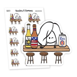 Happy Hour Planner Stickers, Ensi - S0227, Bierplanner stickers, Drankjes stickers, Leuke stickers
