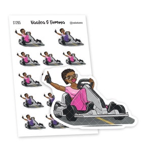 Mach deinen Planner auf mit Go Kart Sticker 'Nia', S1265/S1273 | Perfekt für Rennsportbegeisterte