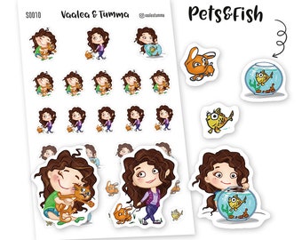 Tumma planner stickers - Pets & Fish, S0010, pets stickers, cute animal stickers