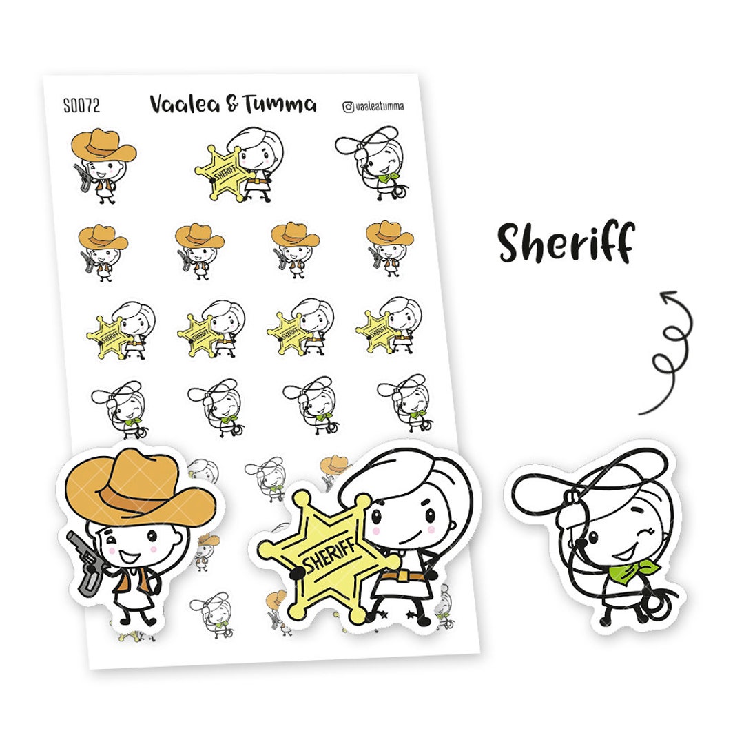 Uws Sticker Wild West Planner Stickers – Sheriff Kawaii Stickers - Etsy